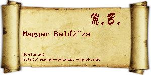 Magyar Balázs névjegykártya
