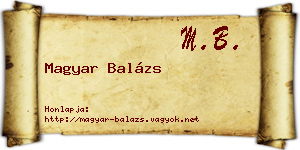 Magyar Balázs névjegykártya